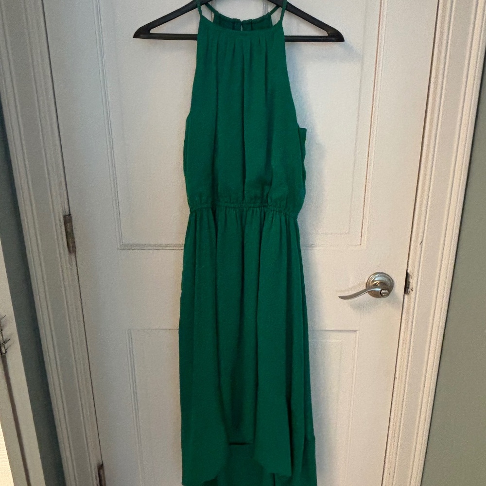 Silk Green Banana Republic Halter Dress
